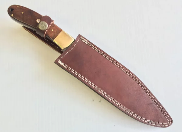 Custom Bowie Knife Damascus Steel With Walnut Wood Handle BK 65 5