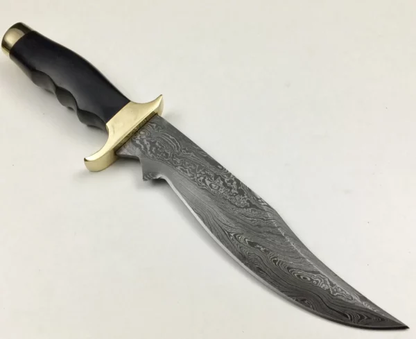 Custom Damascus Bowie Knife With Black Micarta Handle BK 73 1