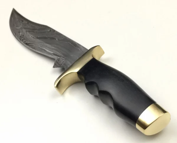 Custom Damascus Bowie Knife With Black Micarta Handle BK 73 3