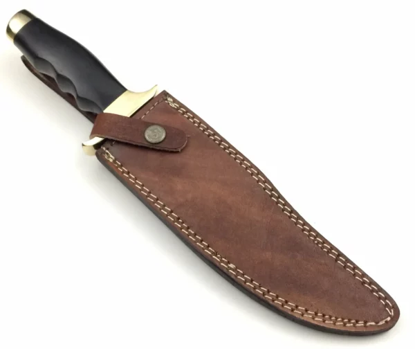 Custom Damascus Bowie Knife With Black Micarta Handle BK 73 4