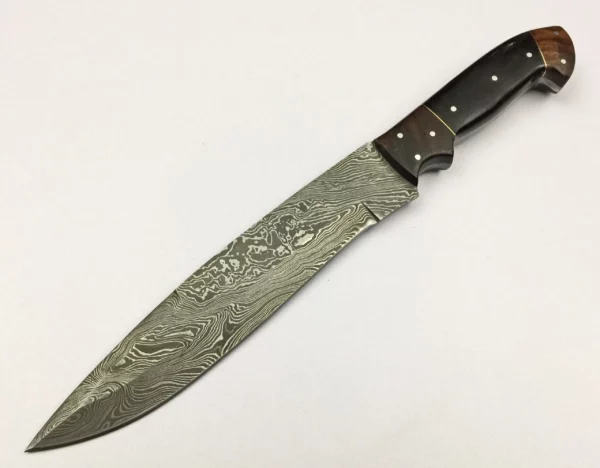 Custom Damascus Bowie Knife With Buffalo Horn Handle BK 50 2