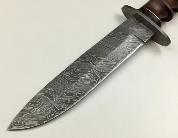 Custom Damascus Steel Bowie Knife With Walnut Wood Handle BK 58 4