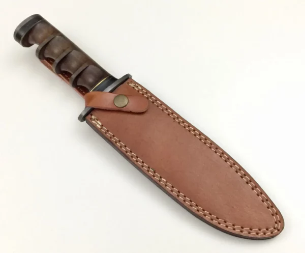 Custom Damascus Steel Bowie Knife With Walnut Wood Handle BK 58 6