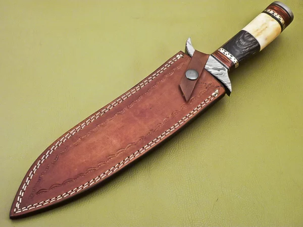 Custom Damascus Steel Hunting Knife Bone Wood Handle HK 09 11
