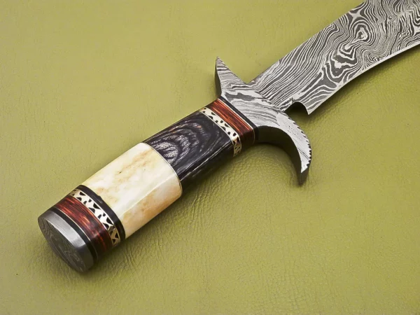 Custom Damascus Steel Hunting Knife Bone Wood Handle HK 09 6