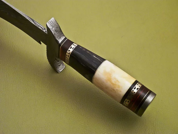 Custom Damascus Steel Hunting Knife Bone Wood Handle HK 09 8