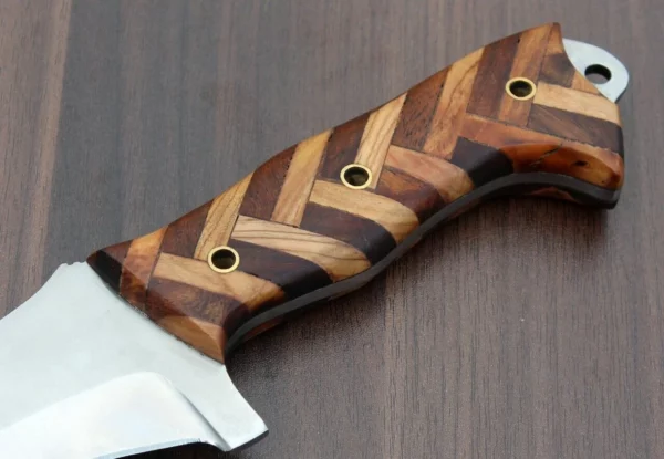 Custom Hand Made D2 Steel Beautiful Combination Wood Hunting Bowie Knife BK 2 3