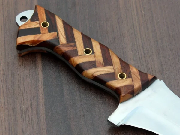 Custom Hand Made D2 Steel Beautiful Combination Wood Hunting Bowie Knife BK 2 4
