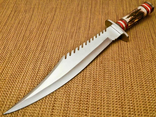 Custom Hand Made D2 Steel Hunting Bowie Knife with Stag Horn Handle BK 20 6