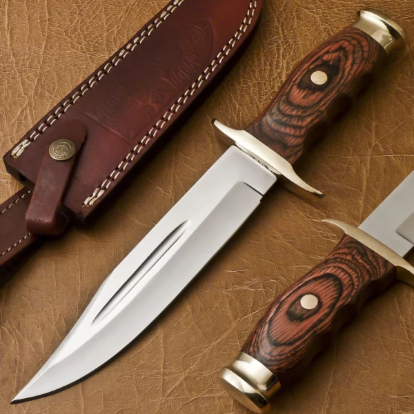 Custom Hand Made D2 Steel Hunting Knifes with Amazing Wood Handle BK 26 1
