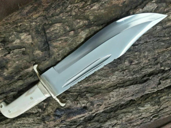Custom Hand Made D2 Tool Steel Hunting Bowie Knife with Camel Bone Handle BK 17 5