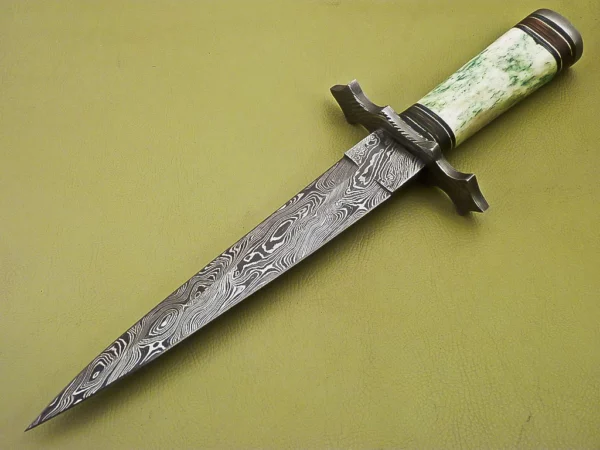 Custom Hand Made Damascus Steel Beautiful Dagger Knife with Camel Bone Handle DK 13 2