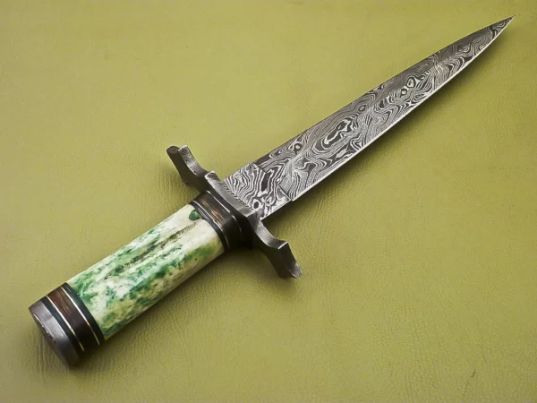 Custom Hand Made Damascus Steel Beautiful Dagger Knife with Camel Bone Handle DK 13 4