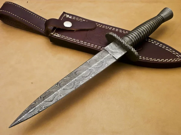 Custom Hand Made Damascus Steel Beautiful Dagger Knife with Damascus Handle DK 6 1