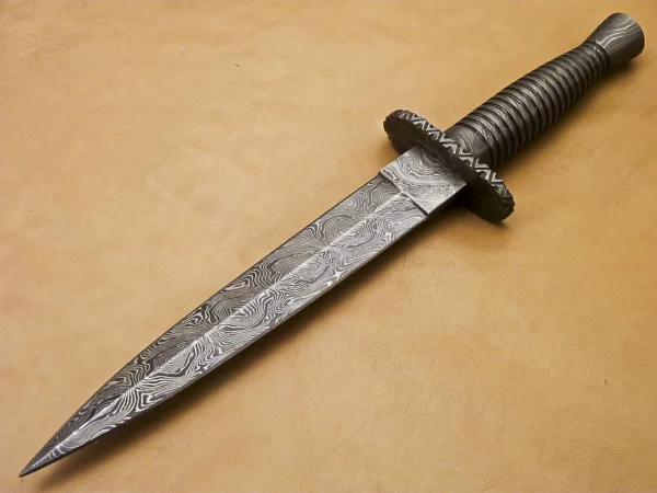 Custom Hand Made Damascus Steel Beautiful Dagger Knife with Damascus Handle DK 6 9
