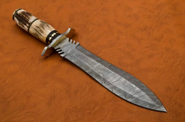 Custom Hand Made Damascus Steel Beautiful Dagger Knife with Stag Handle DK 12 2
