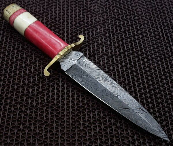 Custom Hand Made Damascus Steel Beautiful Dagger Knife with Wood Bone Handle DK 11 3