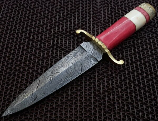 Custom Hand Made Damascus Steel Beautiful Dagger Knife with Wood Bone Handle DK 11 4