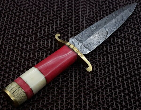 Custom Hand Made Damascus Steel Beautiful Dagger Knife with Wood Bone Handle DK 11 6