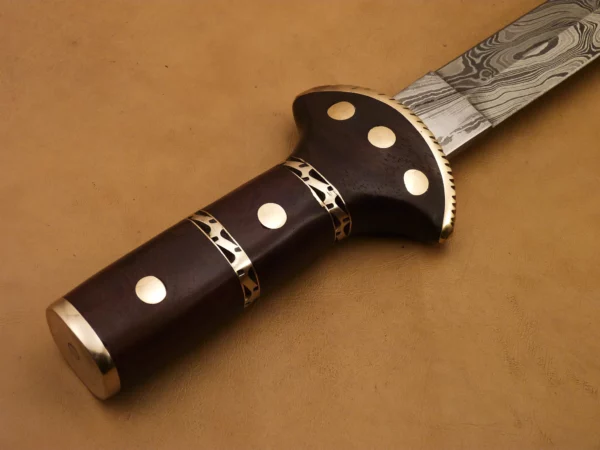 Custom Hand Made Damascus Steel Beautiful Dagger Knife with Wood Handle DK 2 5