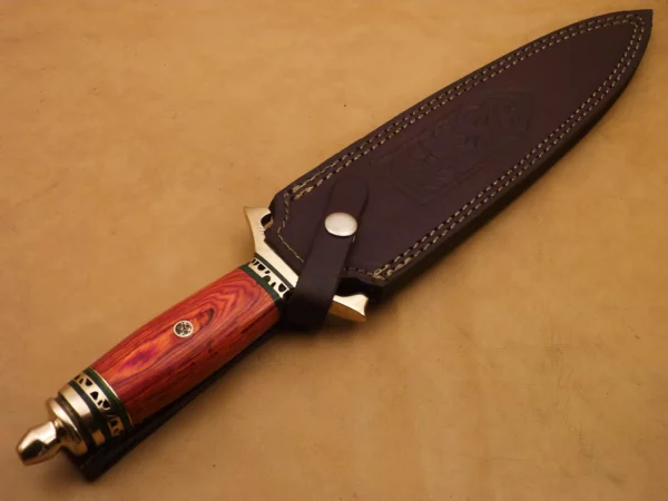Custom Hand Made Damascus Steel Beautiful Dagger Knife with Wood Handle DK 3 7