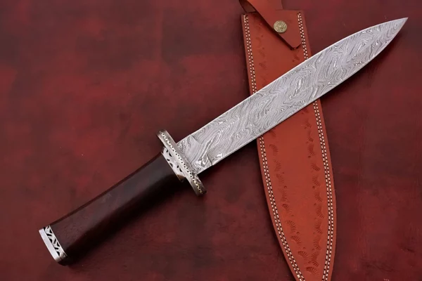 Custom Hand Made Damascus Steel Beautiful Dagger Knife with Wood Handle DK 9 2