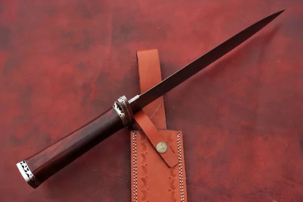 Custom Hand Made Damascus Steel Beautiful Dagger Knife with Wood Handle DK 9 7