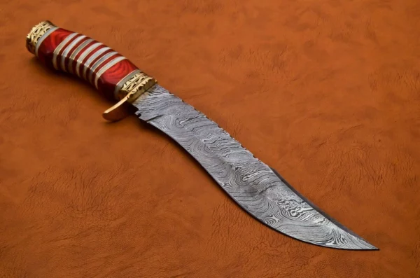 Custom Hand Made Damascus Steel Beautiful Hunting Bowie Knife BK 22 1 2
