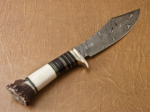 Custom Hand Made Damascus Steel Beautiful Hunting Bowie Knife BK 27 4