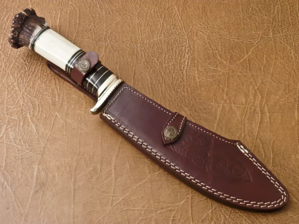 Custom Hand Made Damascus Steel Beautiful Hunting Bowie Knife BK 27 8