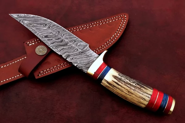 Custom Hand Made Damascus Steel Beautiful Hunting Bowie Knife BK 32 4