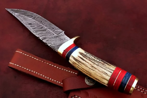 Custom Hand Made Damascus Steel Beautiful Hunting Bowie Knife BK 32 7