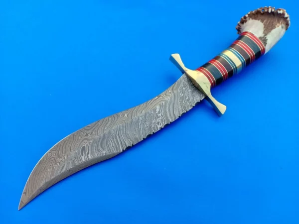 Custom Hand Made Damascus Steel Bowie Knife BK 21 4
