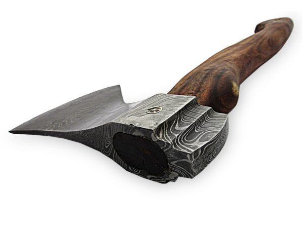 Custom Hand Made Damascus Steel Hunting Axe with Rose Wood Handle AX 10 2