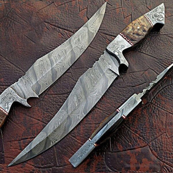 Custom Hand Made Damascus Steel Hunting Bowie Knife BK 29 1