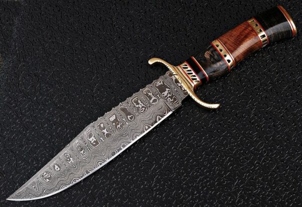Custom Hand Made Damascus Steel Hunting Bowie Knife BK 35 3 1