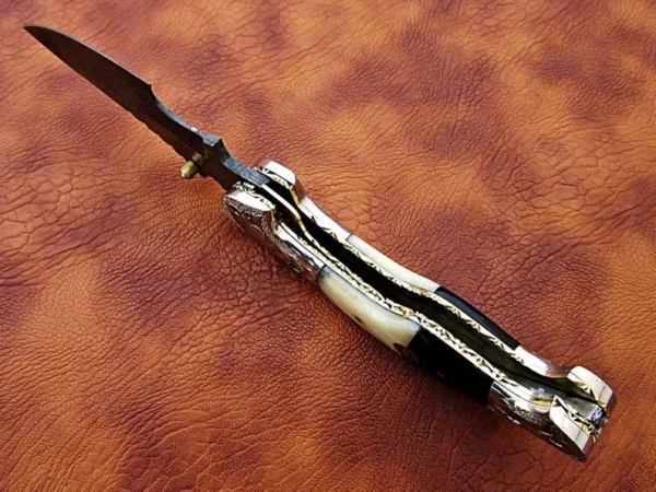 Custom Hand Made Damascus Steel Hunting Pocket Knife With Amazing Handle Fk 58 5