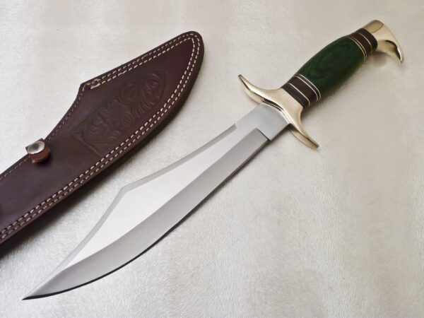 Custom Handmade D2 Stainless Steel Hunting Bowie Knife With Colored WOod Handle BK 18 1 1 2