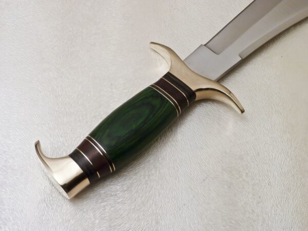 Custom Handmade D2 Stainless Steel Hunting Bowie Knife With Colored WOod Handle BK 18 7 1 1