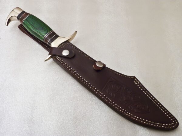 Custom Handmade D2 Stainless Steel Hunting Bowie Knife With Colored WOod Handle BK 18 7 2