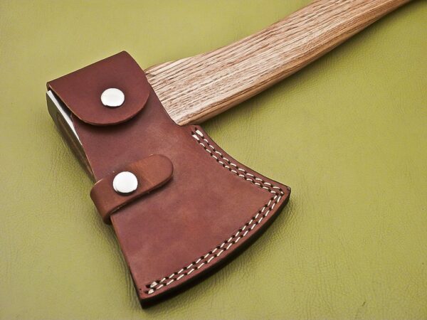 Custom Handmade D2 Steel Etched Axe Head with Olive Wood Handle AX 28 7