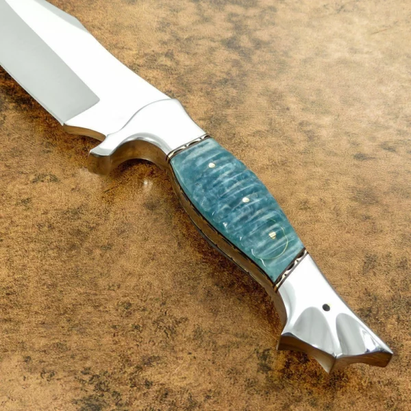 Custom Handmade D2 Steel Fish Style Amazing Hunting Bowie Knife BK 30 4