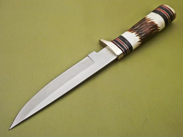 Custom Handmade Damascus D 2 Steel Hunting Knife with Camel Bone Handle HK 26 2