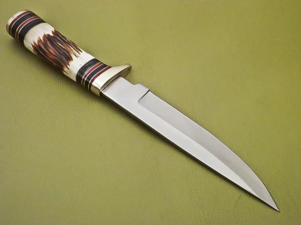 Custom Handmade Damascus D 2 Steel Hunting Knife with Camel Bone Handle HK 26 3