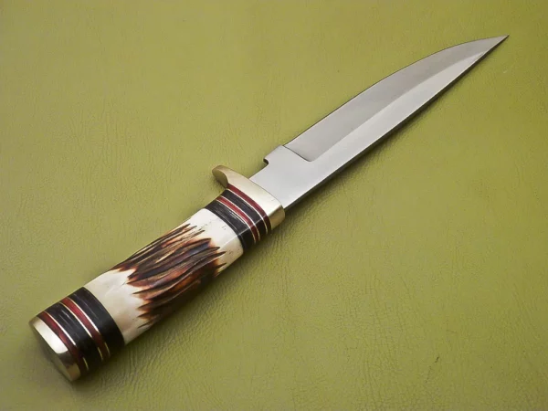 Custom Handmade Damascus D 2 Steel Hunting Knife with Camel Bone Handle HK 26 4