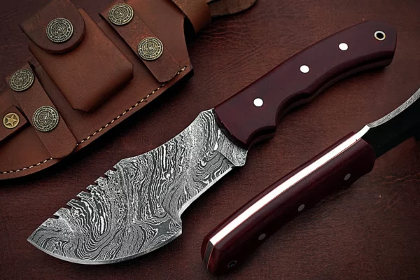 Custom Handmade Damascus Steel Beautiful Tracker Knife with Stunning Micarta Handle TK 3 1