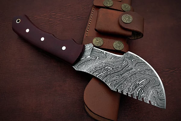 Custom Handmade Damascus Steel Beautiful Tracker Knife with Stunning Micarta Handle TK 3 5