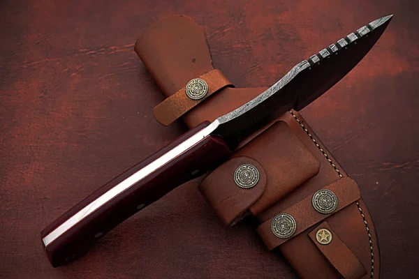 Custom Handmade Damascus Steel Beautiful Tracker Knife with Stunning Micarta Handle TK 3 6