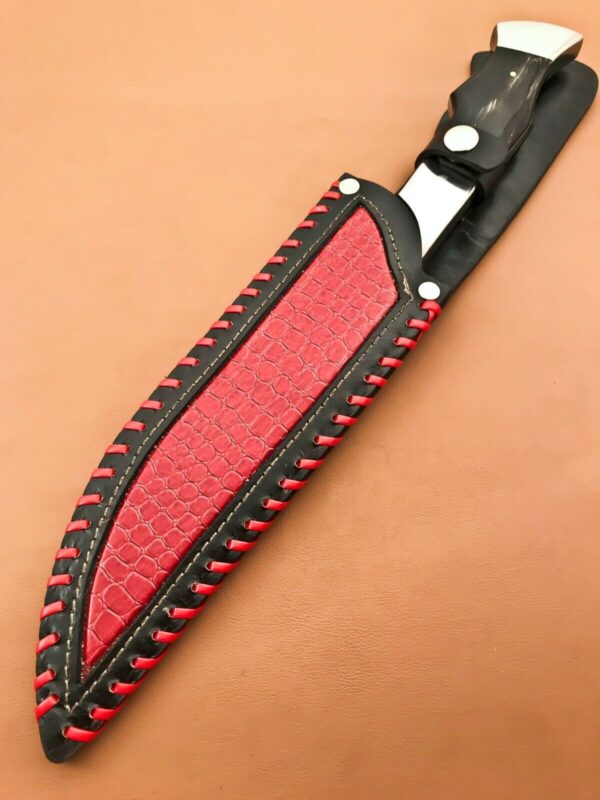 Custom Handmade Damascus Steel Bowie Knife with Bull Horn Handle BK 39 7