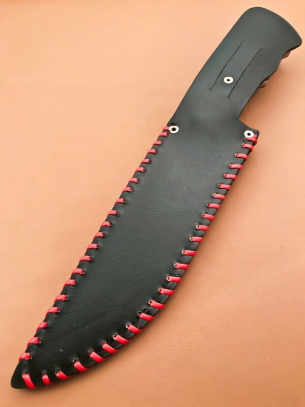 Custom Handmade Damascus Steel Bowie Knife with Bull Horn Handle BK 39 8